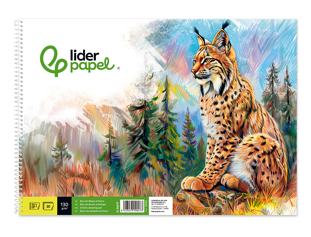 BLOCO DE DESENHO LIDERPAPEL ARTISTICO NATURA ESPIRAL 230X325MM 20 FOLHAS 130 GR SEM ESQUADRIA PERFURADO