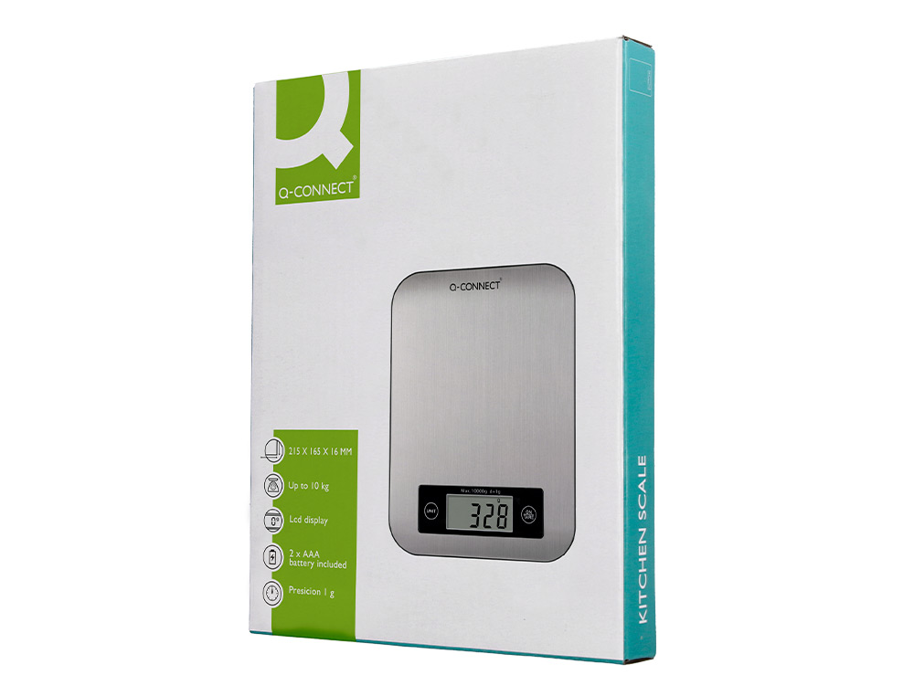 BALANCA PRECISAO Q-CONNECT DIGITAL COM ECRA LCD PRECISAO 1 GR CAPACIDADE DE 5 GR A 10 KG 215X165X16MM