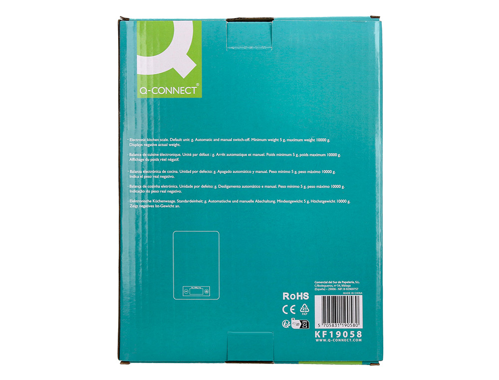 BALANCA PRECISAO Q-CONNECT DIGITAL COM ECRA LCD PRECISAO 1 GR CAPACIDADE DE 5 GR A 10 KG 215X165X16MM