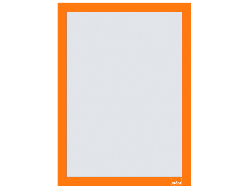 MOLDURA PORTA ANUNCIOS NOBO DIN A4 MOLDURA MAGNETICA AUTO ADESIVA COR LARANJA PACK DE 2 UNIDADES