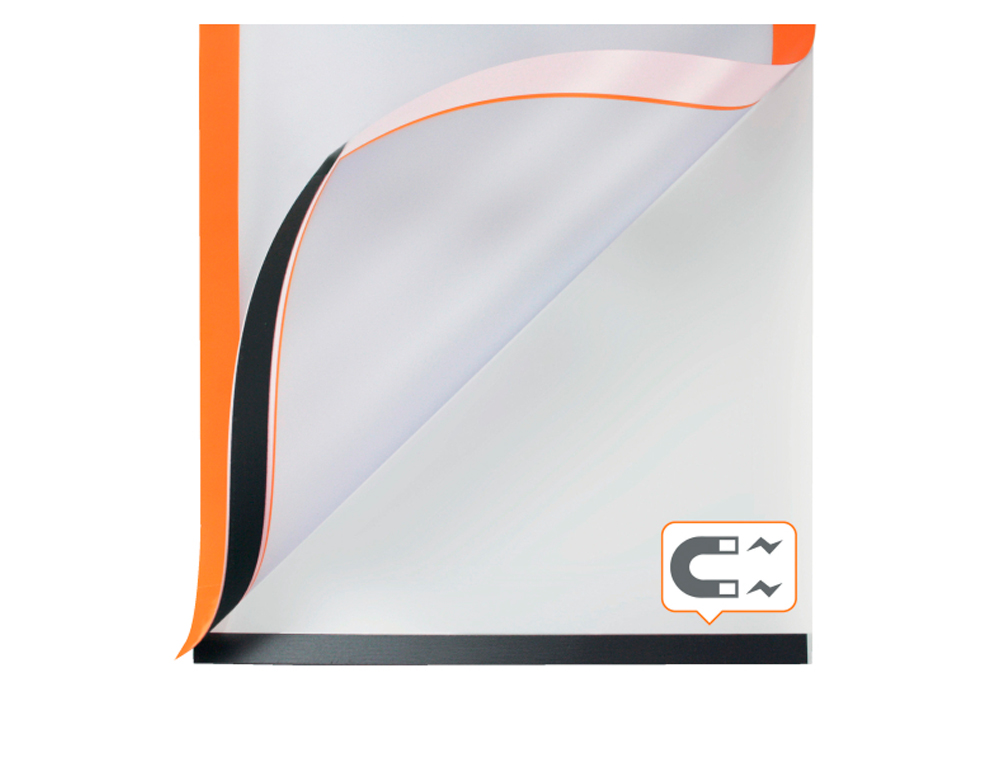 MOLDURA PORTA ANUNCIOS NOBO DIN A4 MOLDURA MAGNETICA AUTO ADESIVA COR LARANJA PACK DE 2 UNIDADES