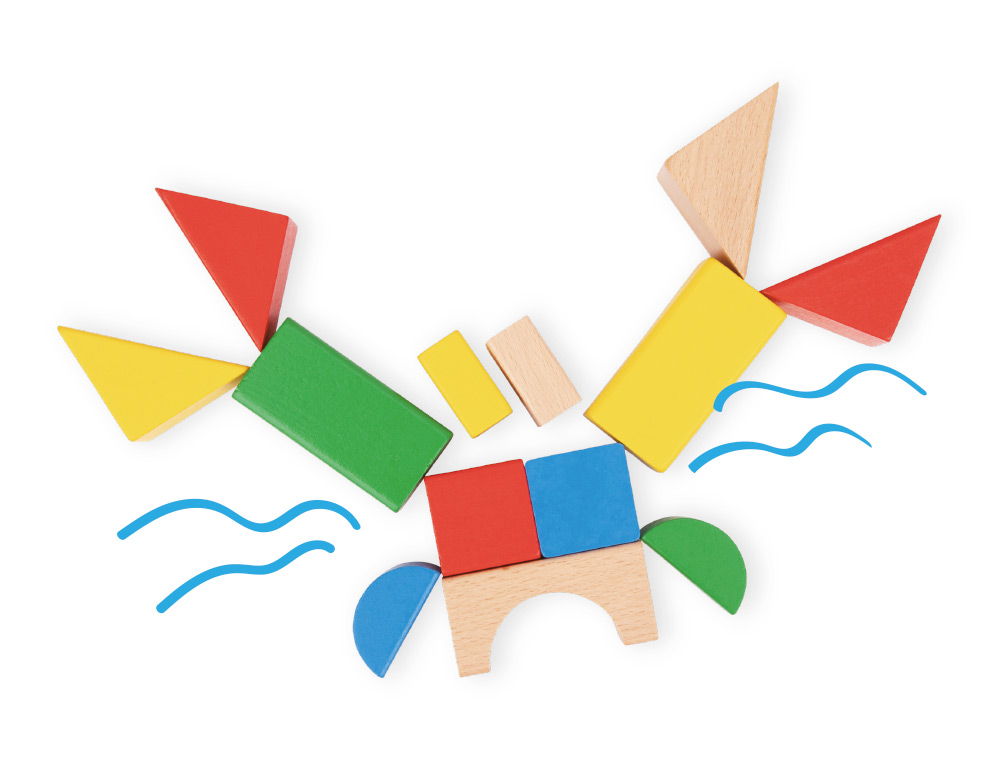 JOGO INFANTIL IMAGINOVO MADEIRA CONSTRUCAO DE BLOCOS +12 MESES 100 PECAS 29X29X3,5CM