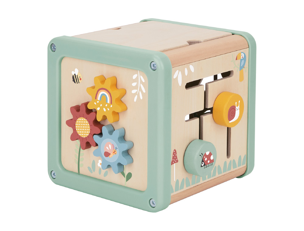 JOGO INFANTIL IMAGINOVO MADEIRA CUBO DE ATIVIDADES +18 MESES 15,5X15,5X28CM
