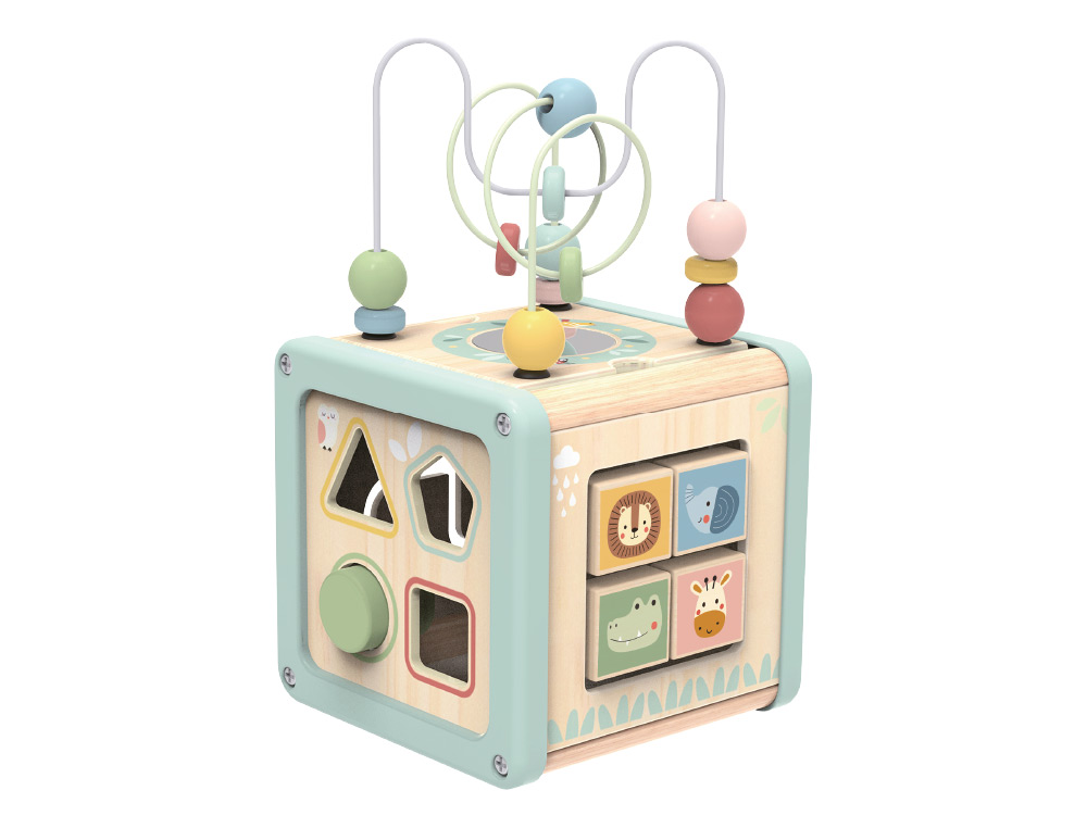 JOGO INFANTIL IMAGINOVO MADEIRA CUBO DE ATIVIDADES +18 MESES 15,5X15,5X28CM