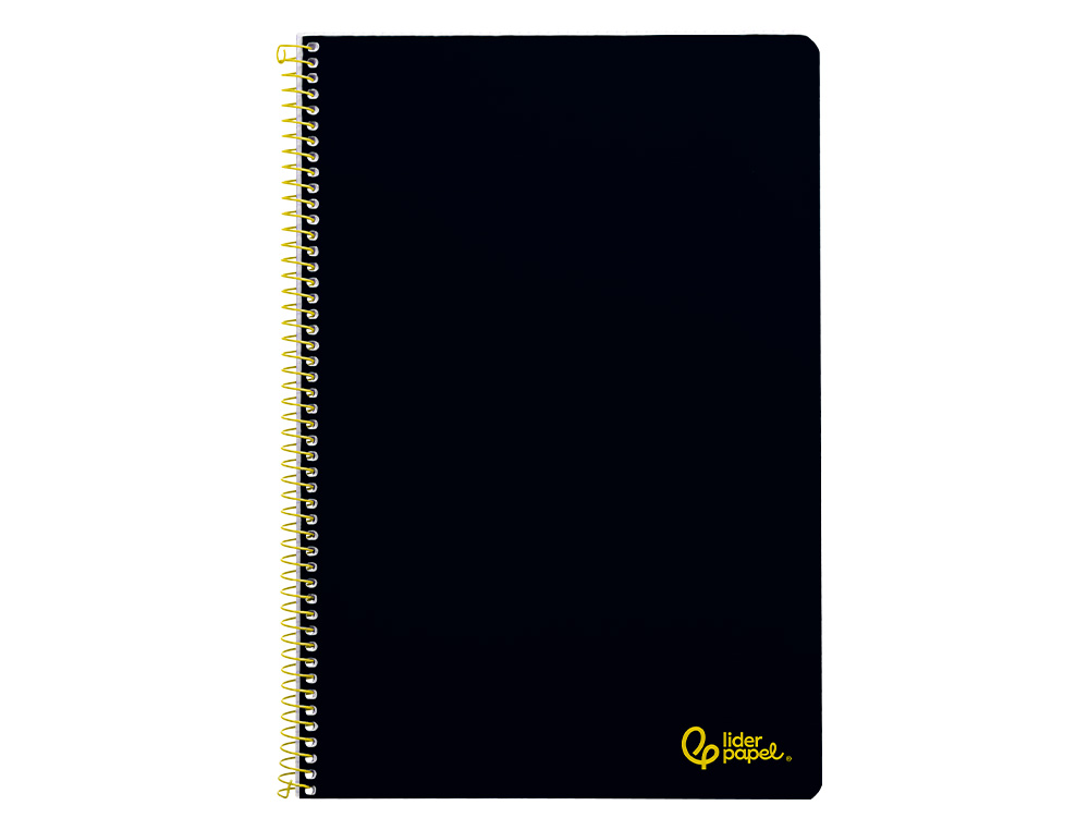 CADERNO ESPIRAL LIDERPAPEL DIN A4 SMART CAPA SUAVE 80 F 75GR PAUTADO COM MARGEM COR PRETO