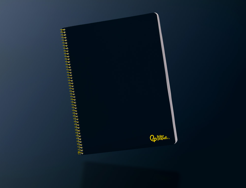 CADERNO ESPIRAL LIDERPAPEL DIN A4 SMART CAPA SUAVE 80 F 75GR PAUTADO COM MARGEM COR PRETO