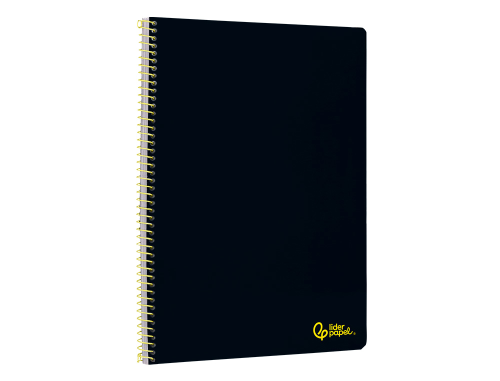 CADERNO ESPIRAL LIDERPAPEL DIN A4 SMART CAPA SUAVE 80 F 75GR PAUTADO COM MARGEM COR PRETO