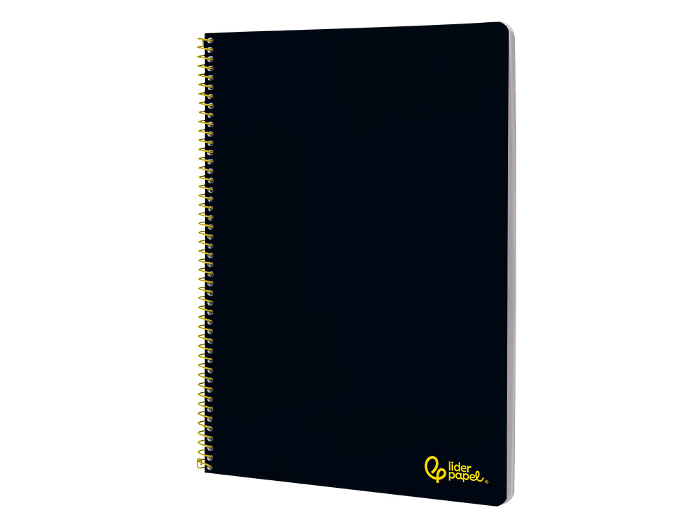 CADERNO ESPIRAL LIDERPAPEL DIN A4 SMART CAPA SUAVE 80 F 75GR PAUTADO COM MARGEM COR PRETO