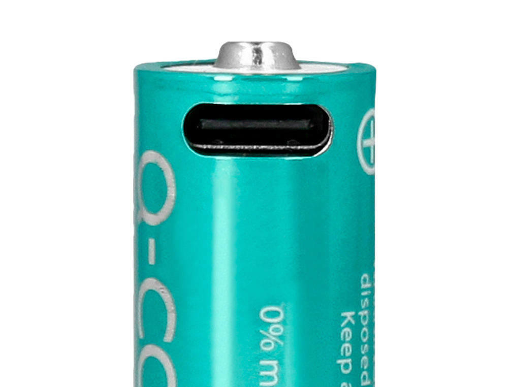 PILHA Q-CONNECT AA RECARREGAVEL POR USB-C BLISTER DE 4 UNIDADES