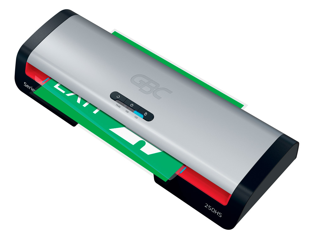 PLASTIFICADORA GBC 250HS OFFICE DIN A3 APAGAR AUTOMATICO 2 ROLOS ATÉ 125 MICRONS