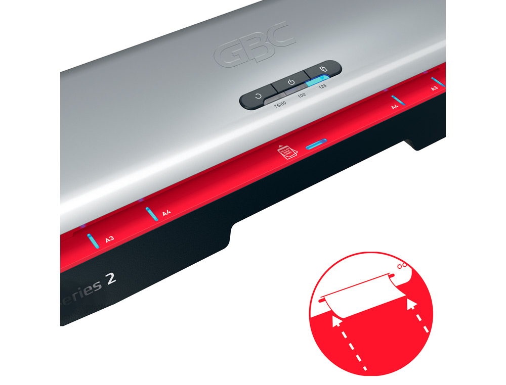 PLASTIFICADORA GBC 250HS OFFICE DIN A3 APAGAR AUTOMATICO 2 ROLOS ATÉ 125 MICRONS