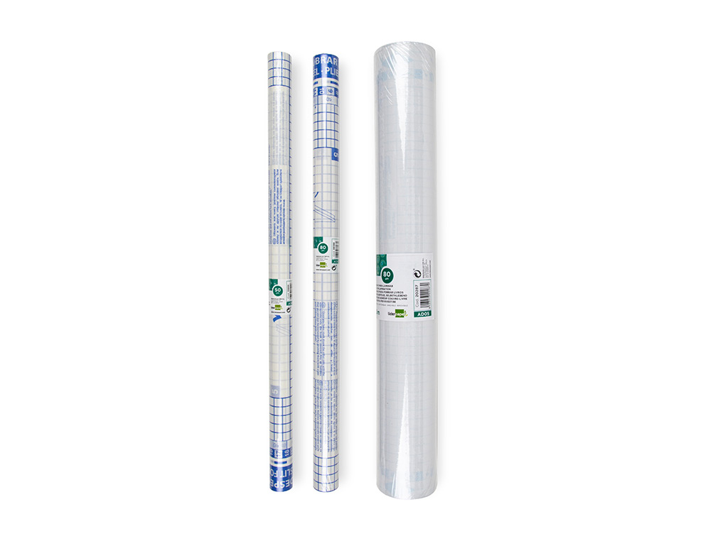 ROLO PLASTICO ADESIVO FORRA LIVROS 0,50 MT X 20 MT 80 MICRONS