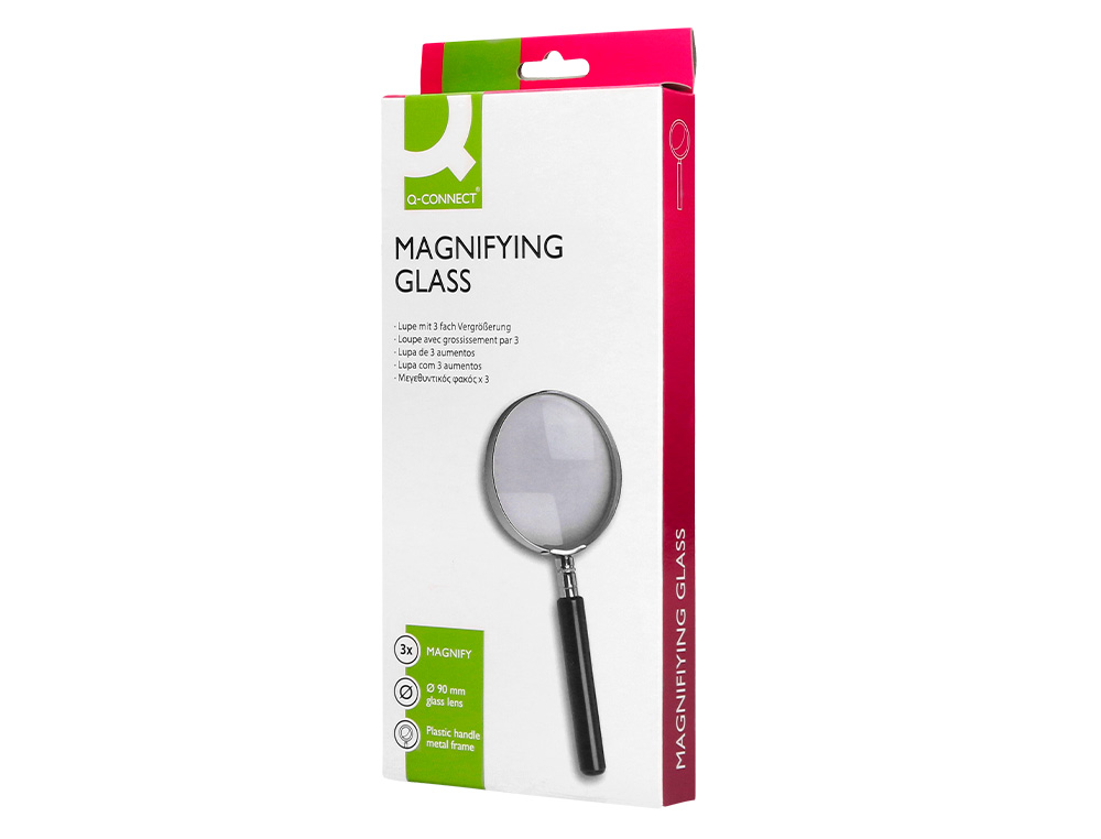 LUPA CRISTAL Q-CONNECT ARO METALICO - 89 MM