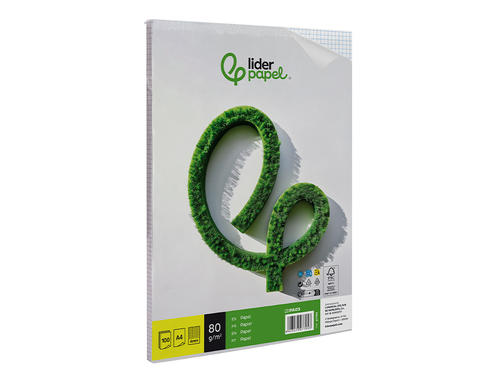 PAPEL LIDERPAPEL DE ESCRITA 80 GR QUADRICULADO SEM FUROS