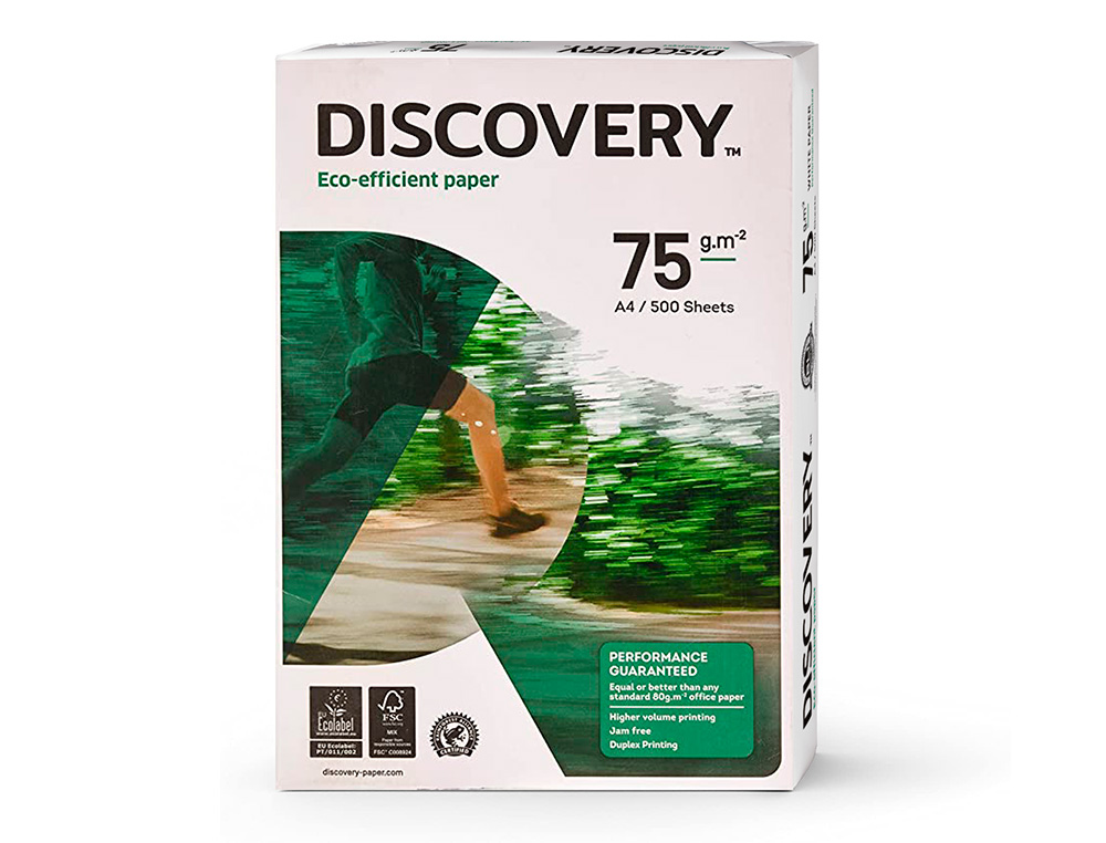 PAPEL FOTOCOPIA DISCOVERY DIN A4 75 GR EMBALAGEM DE 500 FOLHAS