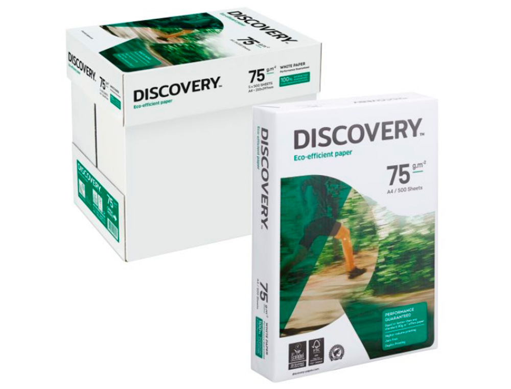 PAPEL FOTOCOPIA DISCOVERY DIN A4 75 GR EMBALAGEM DE 500 FOLHAS