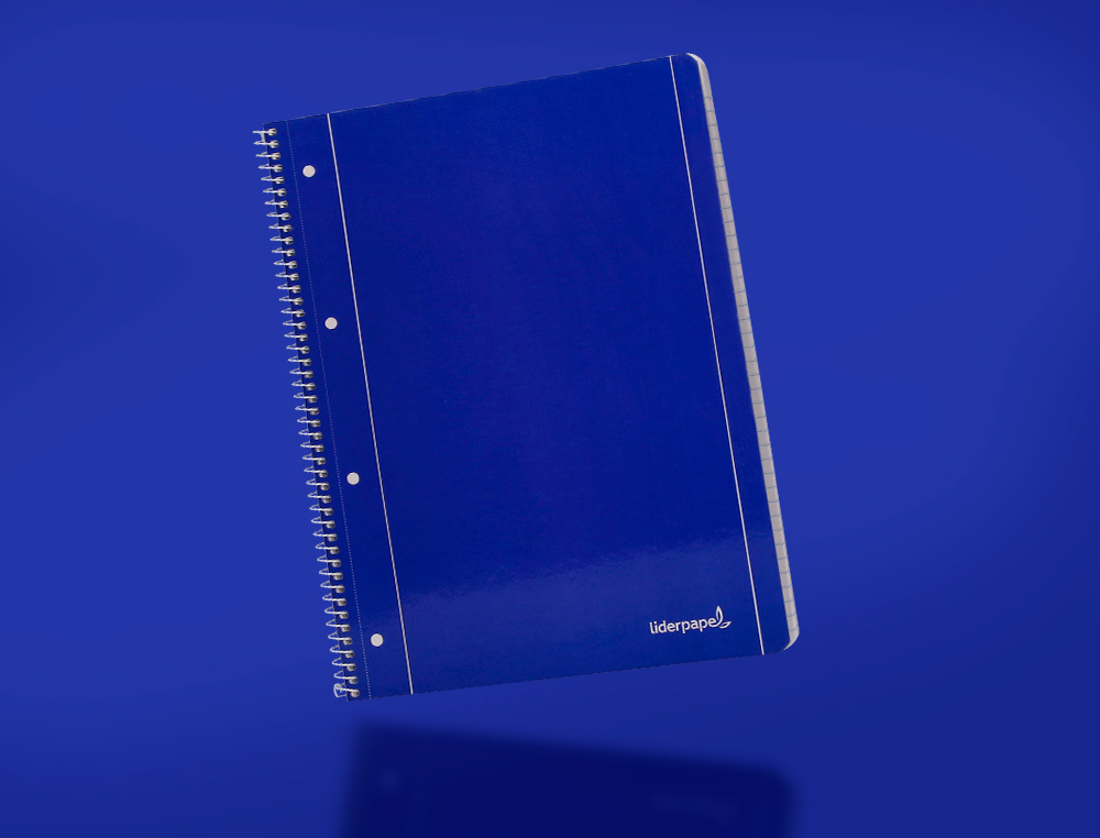 CADERNO ESPIRAL LIDERPAPEL CAPA AZUL 80 F DIN A4 LISO