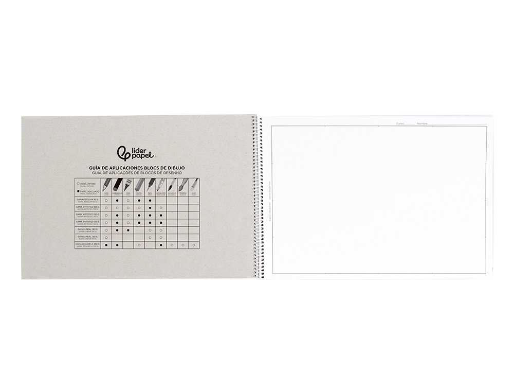 BLOCO DE DESENHO LIDERPAPEL MONET FOLIO ESPIRAL 20 FOLHAS 90 GR