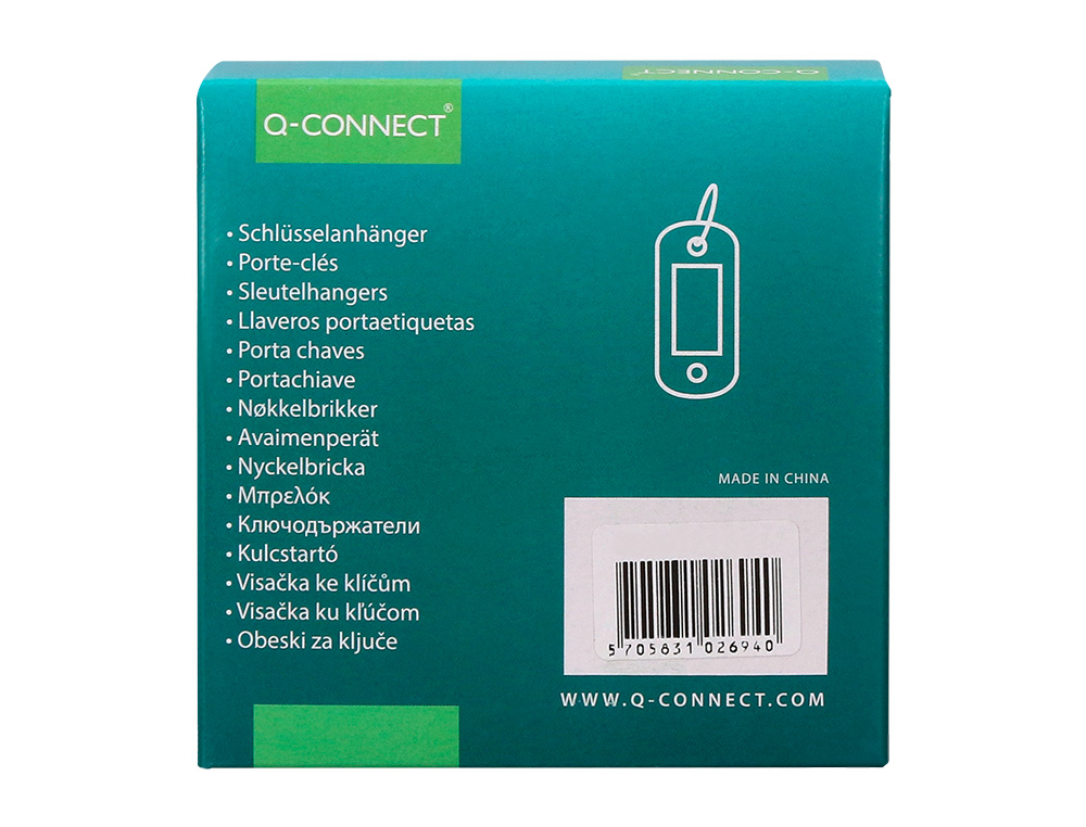 CHAVEIRO PORTA-ETIQUETAS Q-CONNECT AMARELO CAIXA 100 UNIDADES
