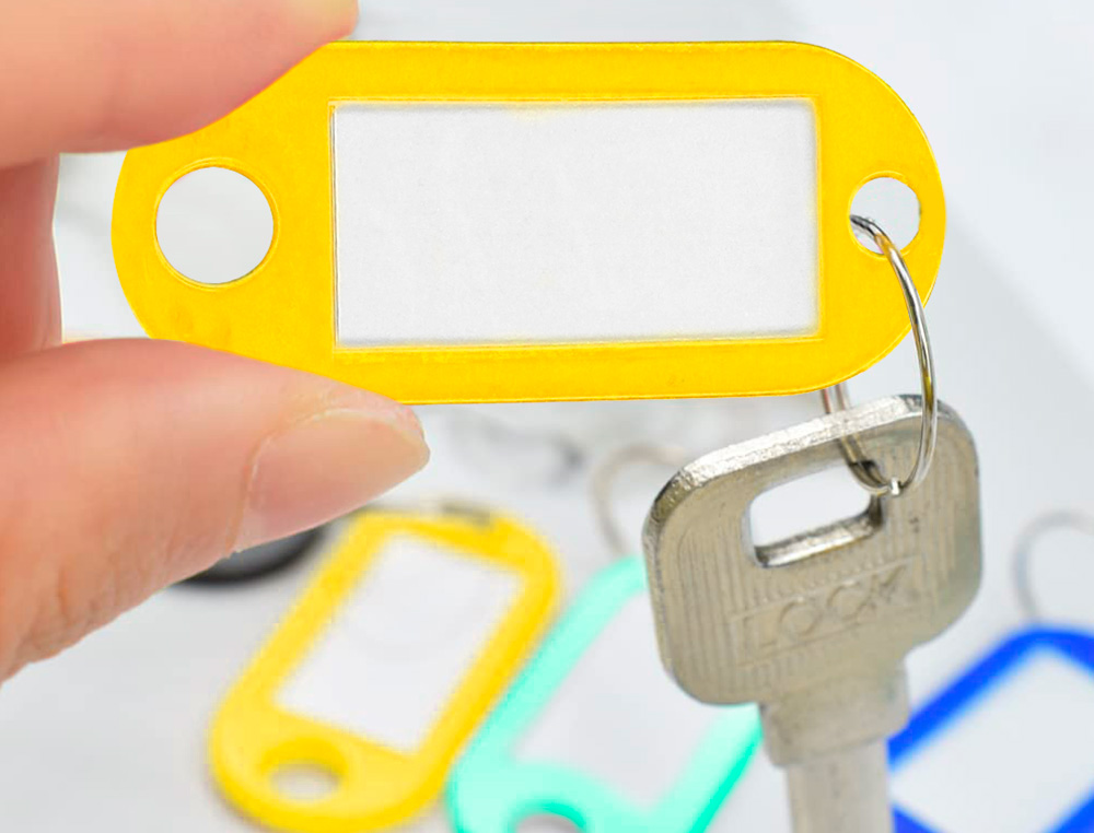 CHAVEIRO PORTA-ETIQUETAS Q-CONNECT AMARELO CAIXA 100 UNIDADES