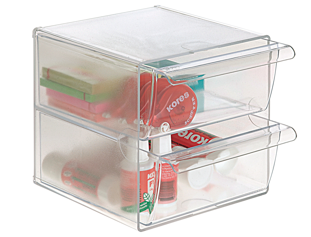 CUBO DE ARQUIVO ARCHIVO 2000 COM 2 GAVETAS EM POLIESTIRENO TRANSPARENTE 190 X 150 X 150 MM