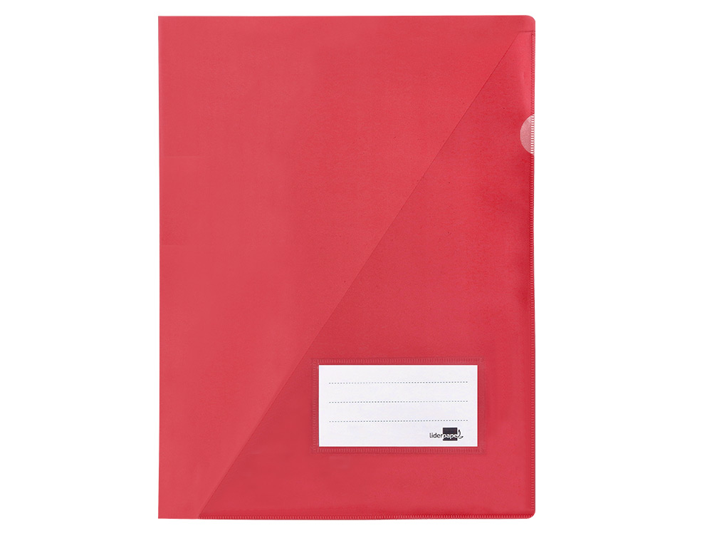 BOLSA DOSSIER LIDERPAPEL DIN A4 POLIPROPILENO 180 MICRONS VERMELHO TRANSLUCIDO 20 FOLHAS
