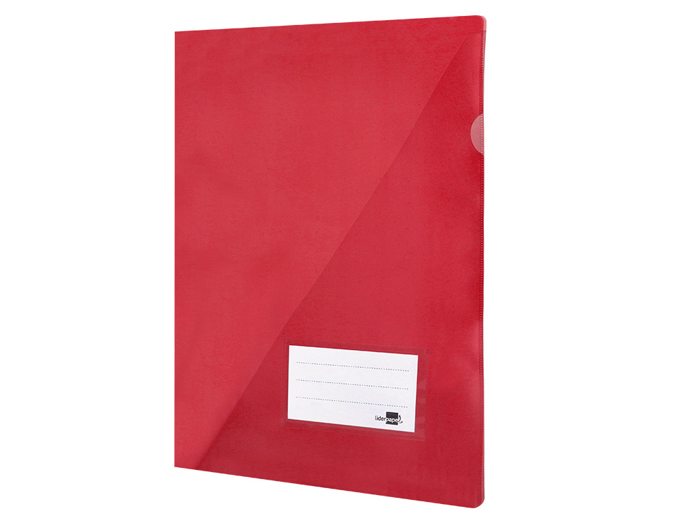 BOLSA DOSSIER LIDERPAPEL DIN A4 POLIPROPILENO 180 MICRONS VERMELHO TRANSLUCIDO 20 FOLHAS