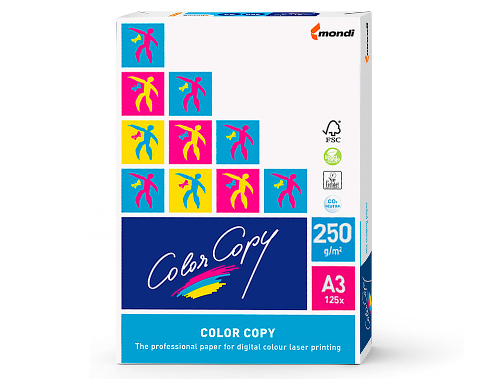 PAPEL COLOR COPY DIN A3 250 GR EMBALAGEM DE 125 FOLHAS