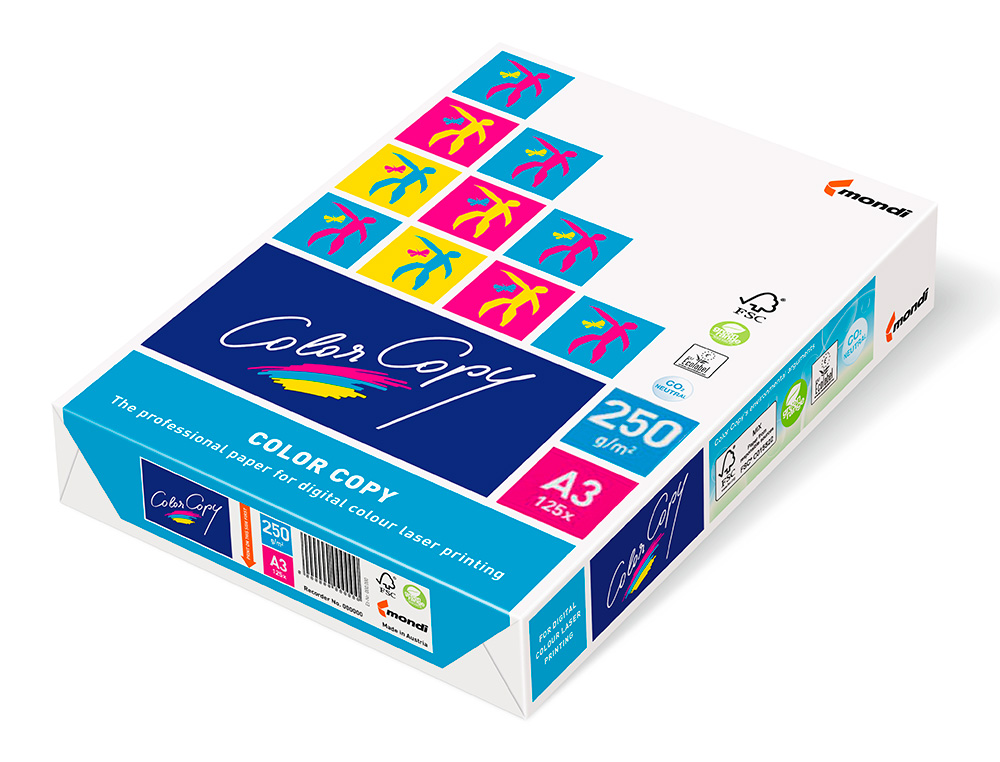 PAPEL COLOR COPY DIN A3 250 GR EMBALAGEM DE 125 FOLHAS