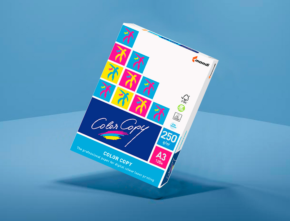 PAPEL COLOR COPY DIN A3 250 GR EMBALAGEM DE 125 FOLHAS