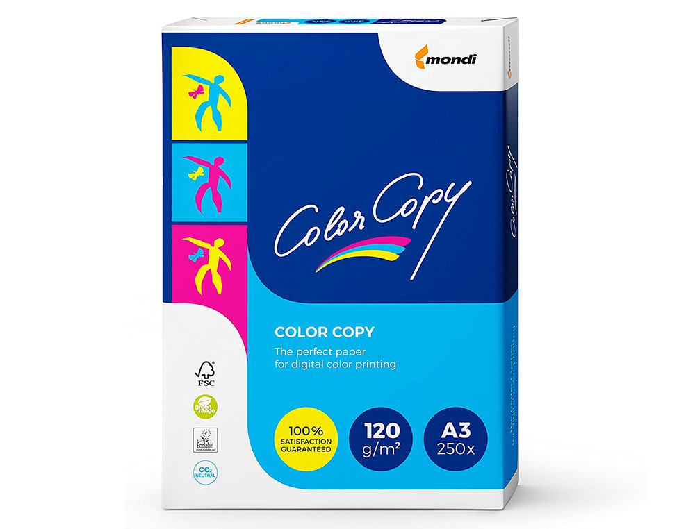 PAPEL COLOR COPY DIN A3 120 GR EMBALAGEM DE 250 FOLHAS