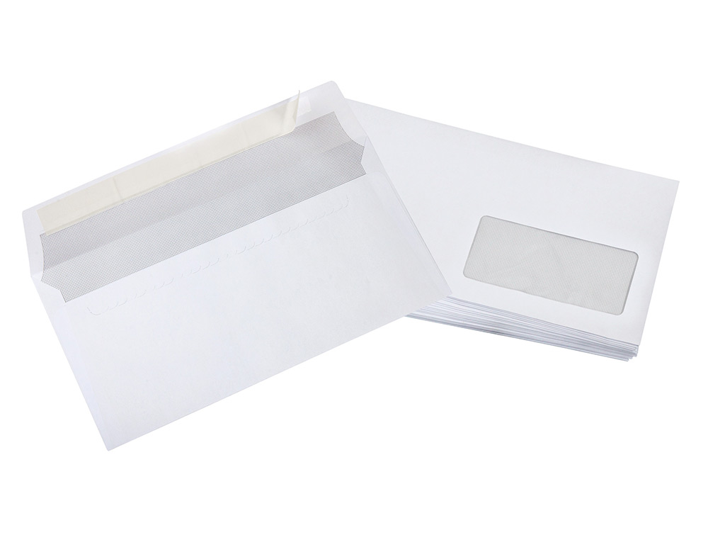 ENVELOPE LIDERPAPEL N.3 BRANCO DIN AMERICANO JANELA DIREITA 110X220 MM TIRA DE SILICONE EMBALAGEM DE 25 UNIDADES