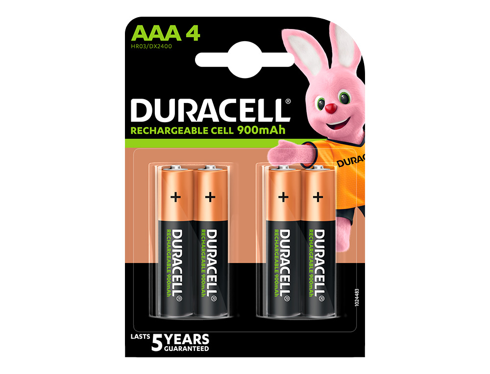 PILHA DURACELL RECARREGAVEL STAYCHARGED AAA 900 MAH BLISTER DE 4 UNIDADES