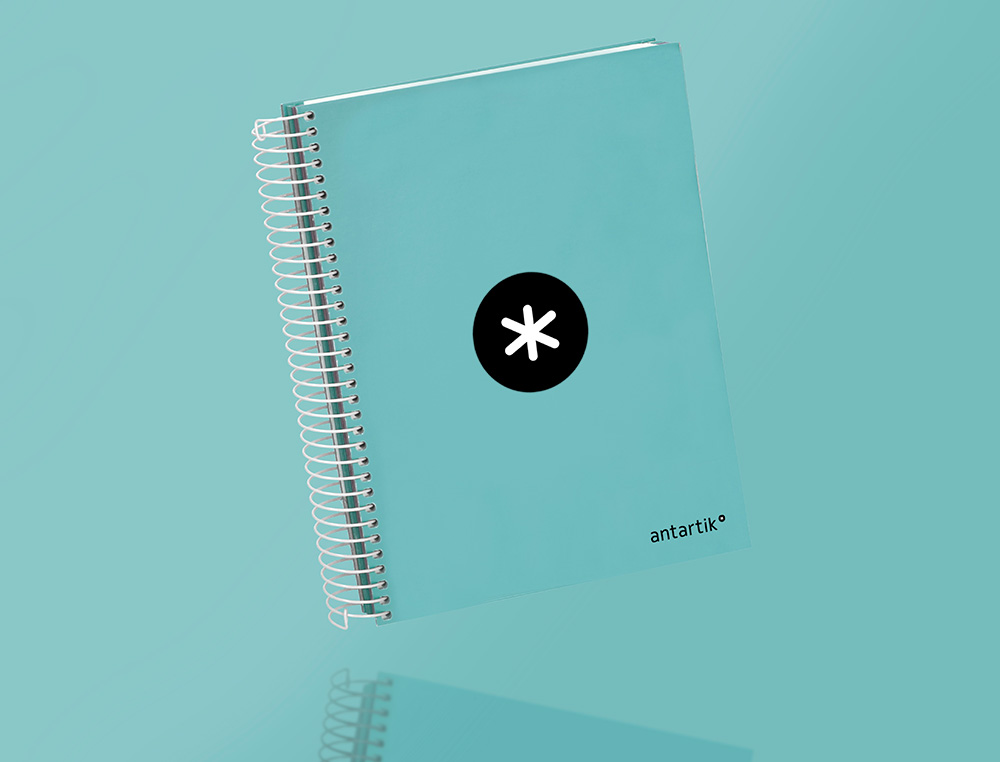CADERNO ESPIRAL DIN A5 ANTARTIK CAPA FORRADA 120 F 100 GR QUADRICULA 5 MM 5 BANDAS DE CORES COR MENTA