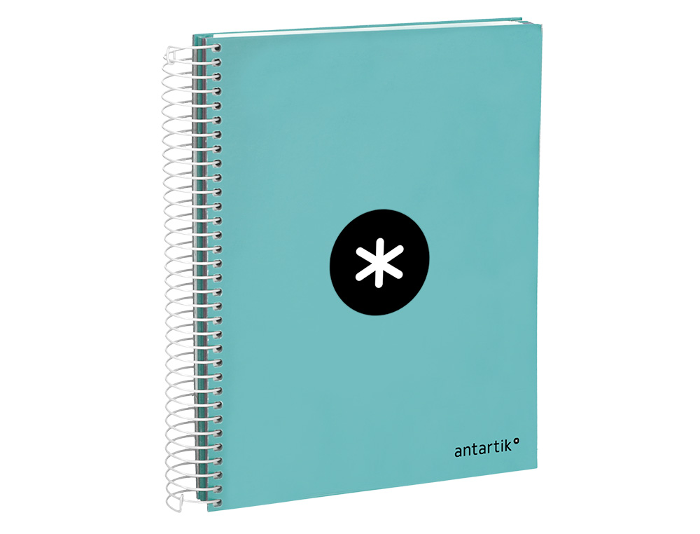 CADERNO ESPIRAL DIN A5 ANTARTIK CAPA FORRADA 120 F 100 GR QUADRICULA 5 MM 5 BANDAS DE CORES COR MENTA