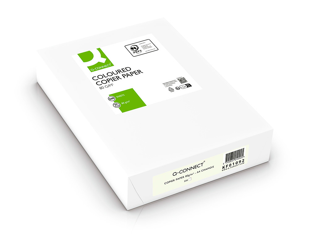 PAPEL DE COR Q-CONNECT DIN A4 80 GR CHAMPANHE EMBALAGEM DE 500 FOLHAS