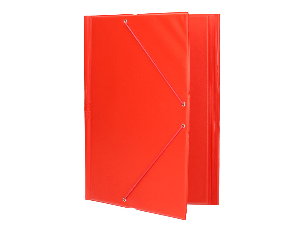 PASTA DE ELASTICOS LIDERPAPEL PLASTICO FOLIO ABA COR VERMELHO