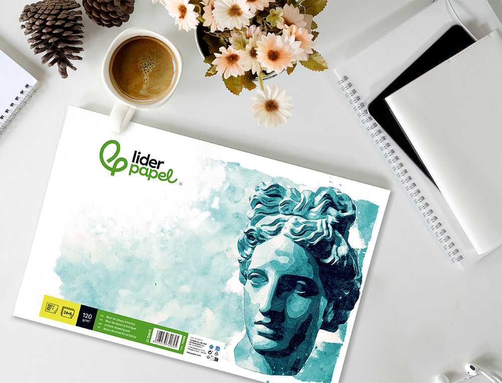 BLOCO DE DESENHO LIDERPAPEL ARTISTICO COLADO 297X420 MM DIN A3 30 FOLHAS 120G/M2 SEM ESQUADRIA