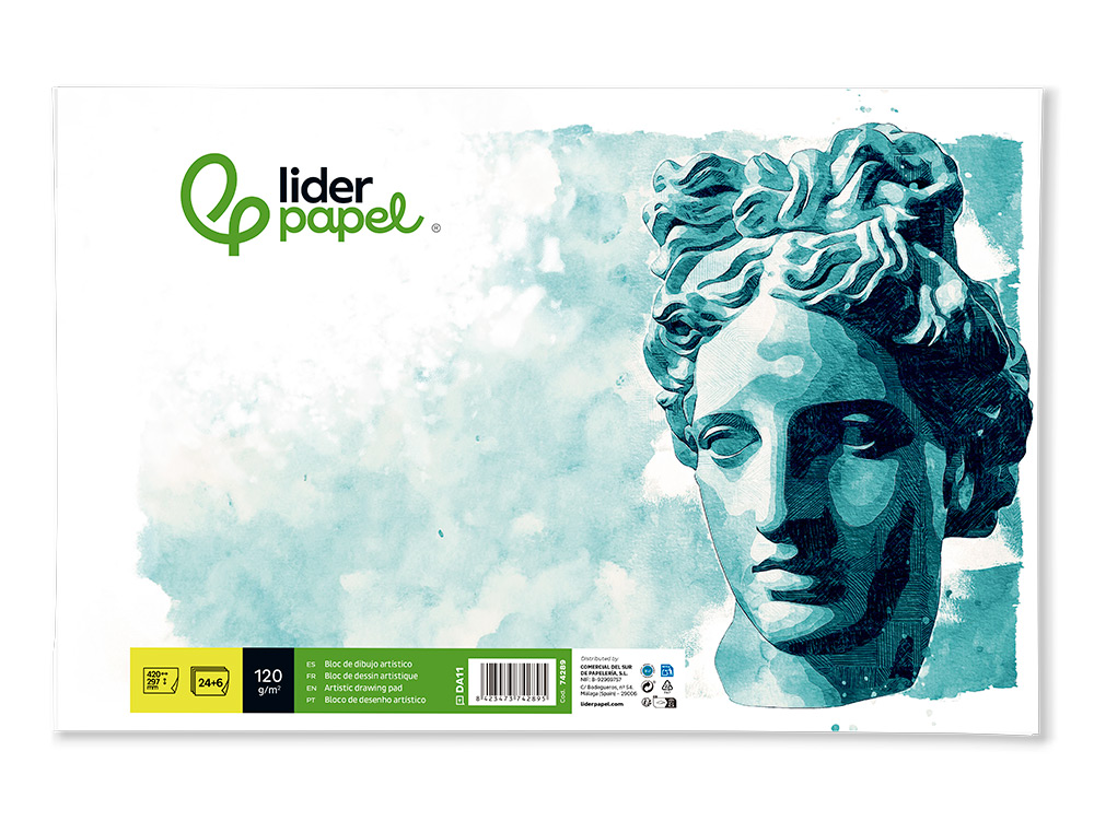 BLOCO DE DESENHO LIDERPAPEL ARTISTICO COLADO 297X420 MM DIN A3 30 FOLHAS 120G/M2 SEM ESQUADRIA