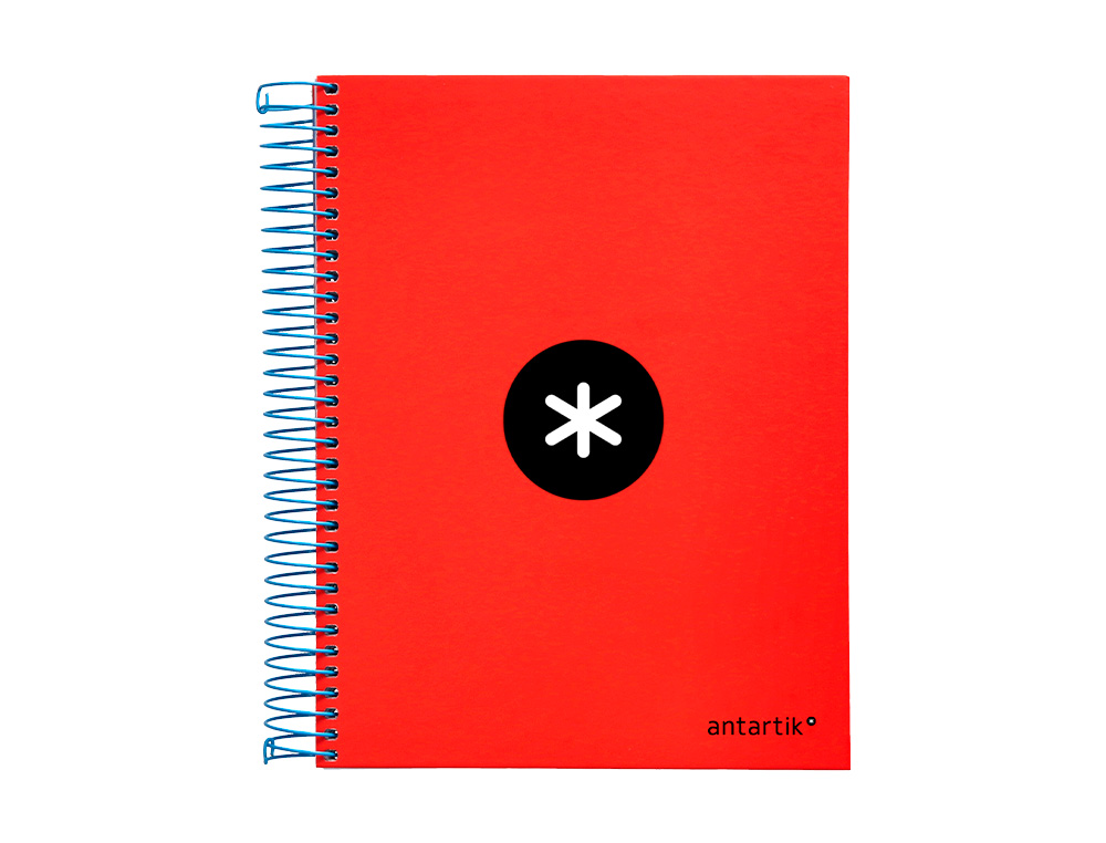 CADERNO ESPIRAL DIN A5 ANTARTIK CAPA FORRADA 120 F 90 GR QUADRICULA 5 MM 5 BANDAS 6 FUROS CORES SORTIDAS