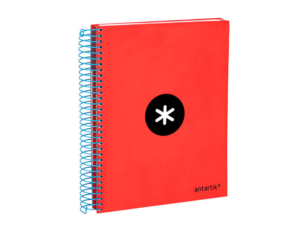 CADERNO ESPIRAL DIN A5 ANTARTIK CAPA FORRADA 120 F 90 GR QUADRICULA 5 MM 5 BANDAS 6 FUROS CORES SORTIDAS