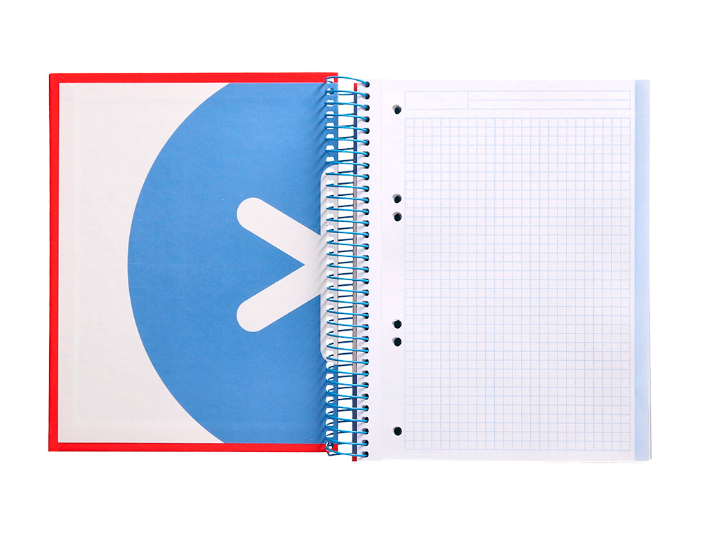 CADERNO ESPIRAL DIN A5 ANTARTIK CAPA FORRADA 120 F 90 GR QUADRICULA 5 MM 5 BANDAS 6 FUROS CORES SORTIDAS