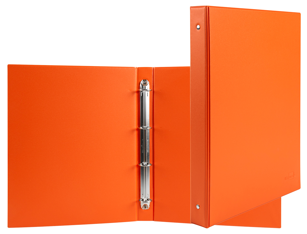 PASTA LIDERPAPEL CARTAO FORRADO PVC DIN A5 4 ANEIS 25 MM REDONDOS LARANJA