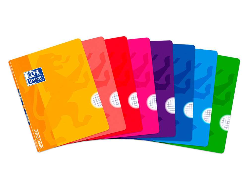 CADERNO ESCOLAR AGRAFADO OXFORD CAPA FLEXIVEL OPTIK PAPER OPENFLEX 48 FOLHAS 90 GR DIN A5 QUADRICULA 4 MM CORES SORTIDAS