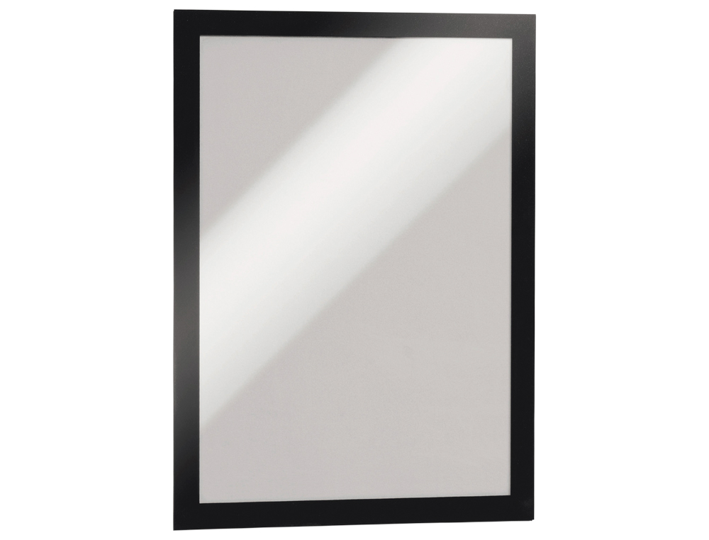 MOLDURA PORTA ANUNCIOS DURABLE MAGNETICO DIN A4 DORSO ADESIVO REMOVIVEL COR PRETO PACK DE 2 UNIDADES