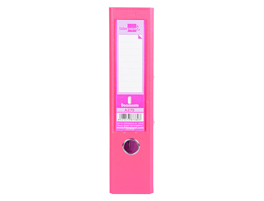 PASTA DE ARQUIVO DE ALAVANCA LIDERPAPEL DOCUMENTA PVC DIN A4 LOMBADA 75 MM ROSA