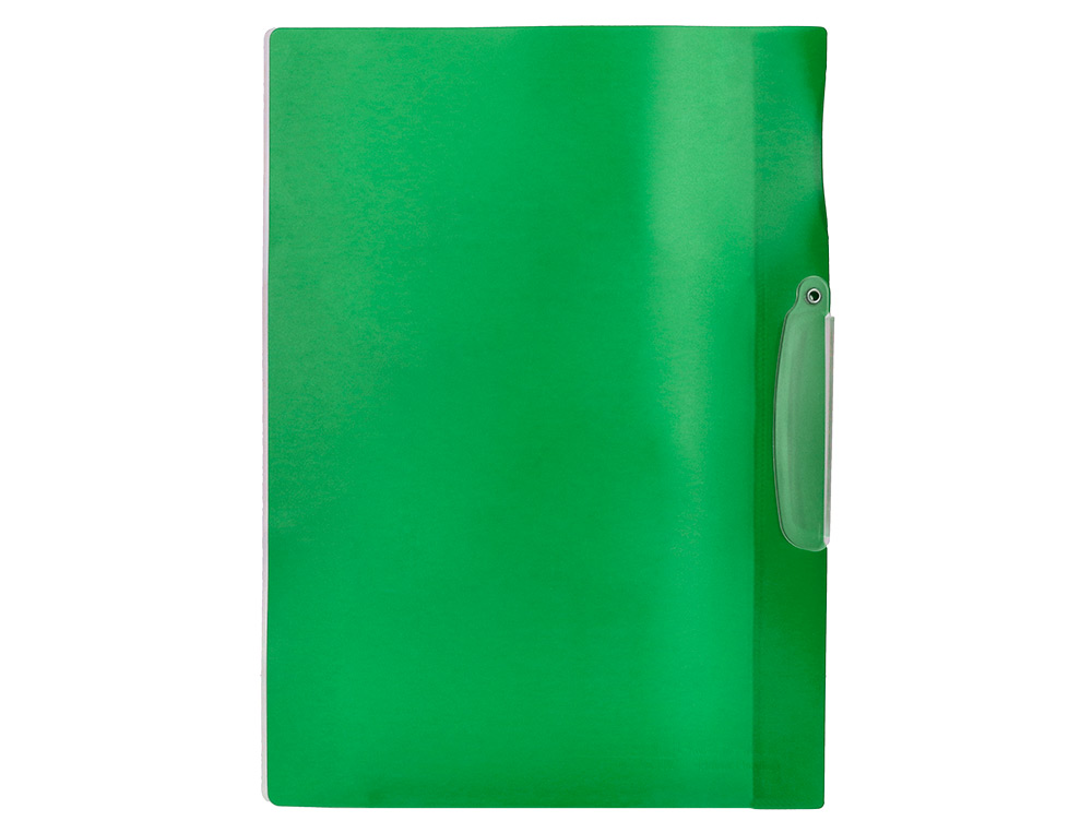 PASTA DOSSIER COM CLIP, TRANSPARENTE, VERDE (PACK C/10)
