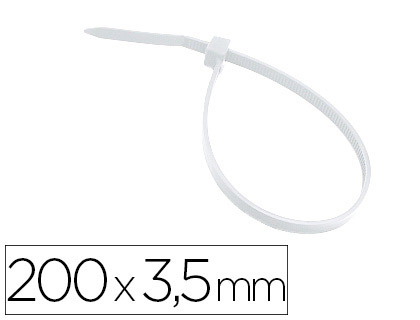 ABRACADEIRA 3M PARA INTERIOR BRANCO 200X3,5 MM BOLSA DE 100 UNIDADES