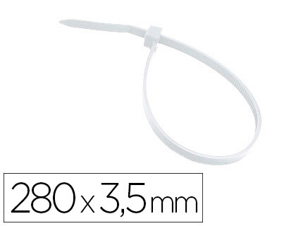 ABRACADEIRA 3M PARA INTERIOR BRANCO 280X3,5 MM BOLSA DE 100 UNIDADES