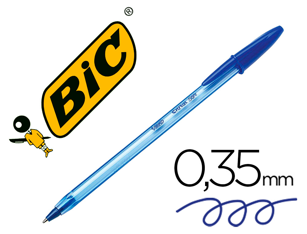 ESFEROGRAFICA BIC CRISTAL SOFT AZUL PONTA DE 1,2 MM